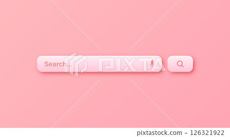 Colorful 3d search bar template. Internet browser engine with search box, address bar and text field. UI design, website interface element with web icons and push button. Vector illustration Colorful 3d search bar template. Internet browser engine with search box, address bar and text field. UI design, website interface element with web icons and push button. Vector illustration 126321922