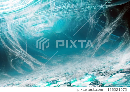 Game Background: Energy Power Point of the Blue Glowing Underground Ice Country 126321973