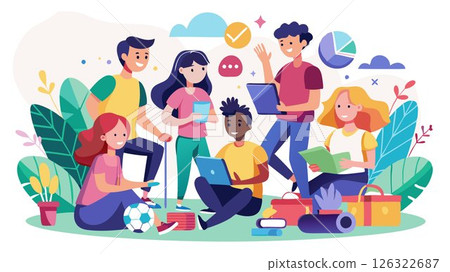 Friends spend time together, sharing hobbies, interests, and experiences. 126322687