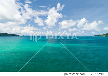 Aerial view seashore landscape nature view,Sea summer background 126322905