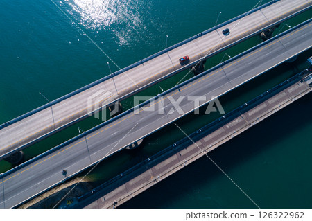 High angle view Sarasin bridge Phuket island Thailand 126322962