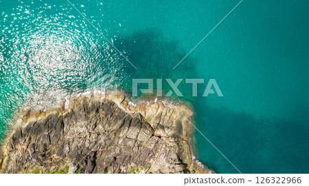 Aerial view seashore landscape nature view,Sea summer background Aerial view seashore landscape nature view,Sea summer background 126322966