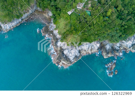 Aerial view seashore landscape nature view,Sea summer background Aerial view seashore landscape nature view,Sea summer background 126322969