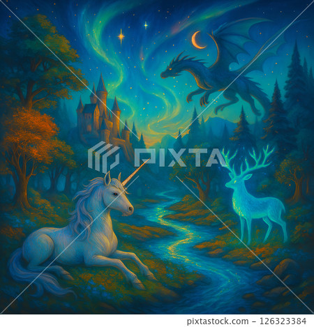 a horse in the woods 126323384