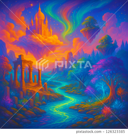 set of fantasy artistic backgrounds 126323385