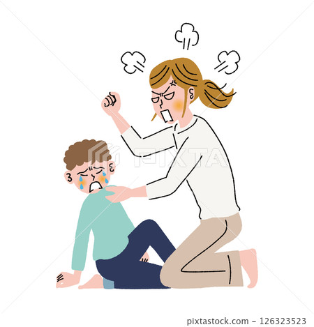 母親虐待孩子 126323523