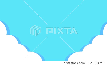 Summer frame of blue sky and white clouds 126323758