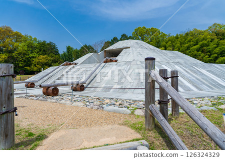 The restored Kengyokozuka Tomb in Asuka Village, Nara Prefecture 126324329