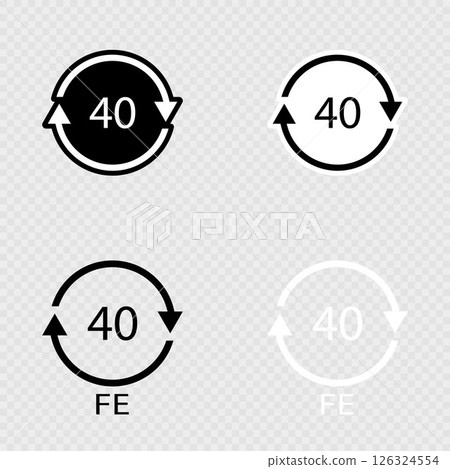 Recycling Code FE 40 Set. Wrapping Plastic. 126324554