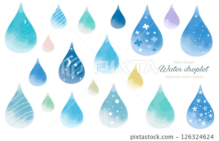 Illustration set of various water drops 126324624