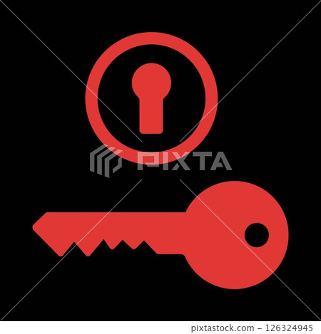 Ignition Switch simple sign of car dashboard engine light sign alert 126324945