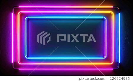 AI影像:彩色霓虹框架材質 AI影像:彩色霓虹框架材質 126324985