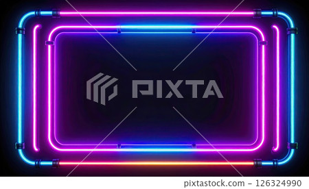 AI Image: Colorful neon frame material 126324990