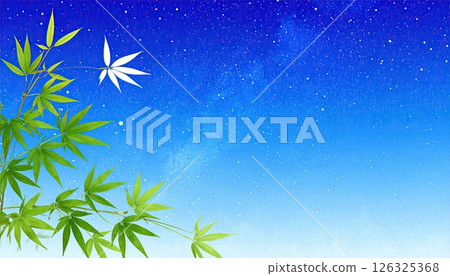 《AI圖像》七夕圖：竹葉與夜空 126325368