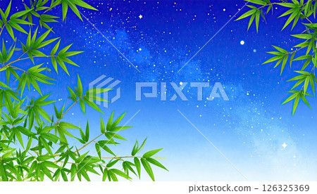 《AI圖像》七夕圖：竹葉與夜空 126325369