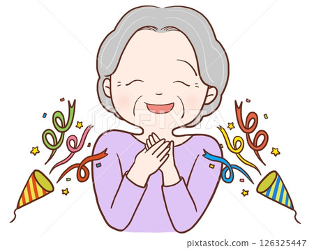 Elderly women being celebrated 126325447