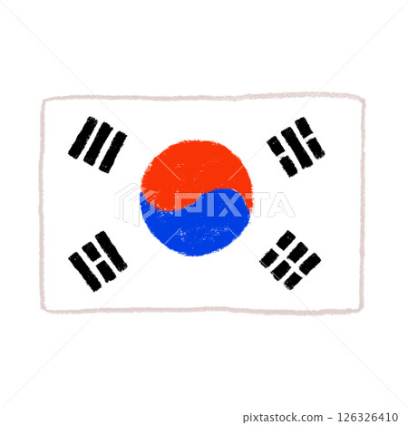 韓國國旗蠟筆觸摸 126326410