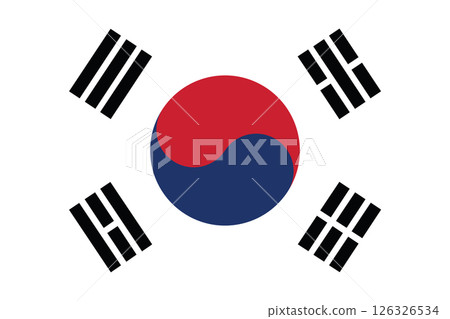 national flag of the South Korea 126326534