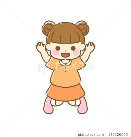 Simple hand drawn illustration of a child jumping Simple hand drawn illustration of a child jumping 126326635