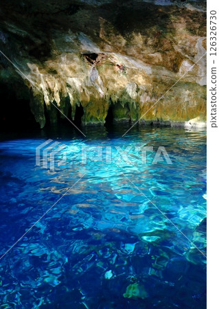 Gran Cenote, a hidden gem with exceptional transparency, located in Cancun, Mexico, Central America 126326730