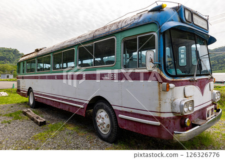 A bus that has been abandoned for many years after being scrapped A bus that has been abandoned for many years after being scrapped 126326776