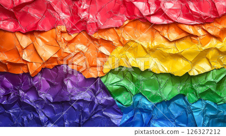 Bright and Bold Rainbow Fabric Texture Perfect for Pride and Celebration Themes 126327212