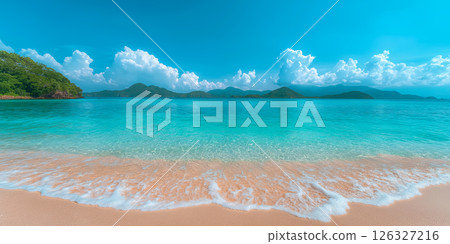 Breathtaking Tropical Beach with Clear Turquoise Water and Soft Sandy Shoreline 126327216