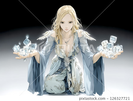 Techno Fairy Data Cube Fairy Illustration Material 126327721