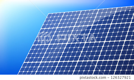 Solar panel against blue sky generating clean energy Solar panel against blue sky generating clean energy 126327921
