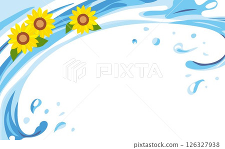 Ocean water wave illustration background 126327938