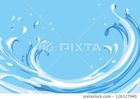 Ocean water wave illustration background 126327940