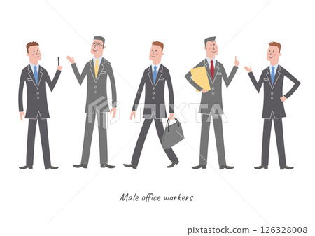 Businessman's whole body variations 126328008