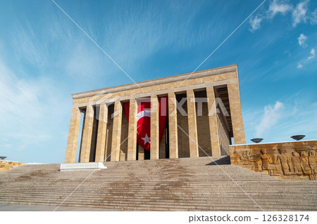 Anitkabir,Mausoleum of Ataturk with beautiful sky.Ankara,Turkey. 126328174