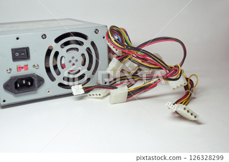computer power supply unit with many power cords for conneting to drives computer power supply unit with many power cords for conneting to drives 126328299