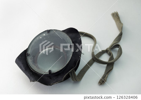 vintage leather safety glasses with ropes for tying at back of the head vintage leather safety glasses with ropes for tying at back of the head 126328406
