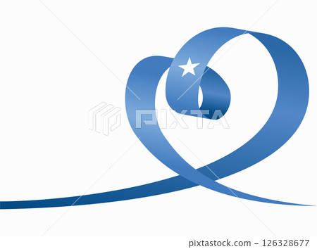 Somalian flag heart shaped ribbon. Vector illustration. 126328677