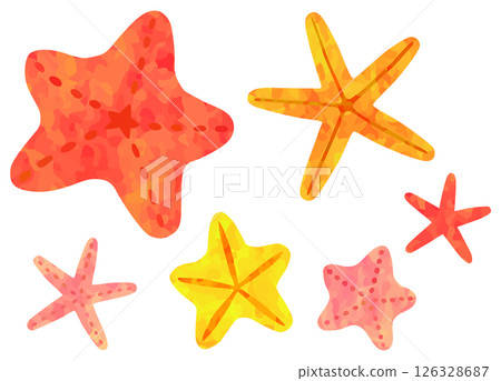 Cute starfish illustration set vector material 126328687