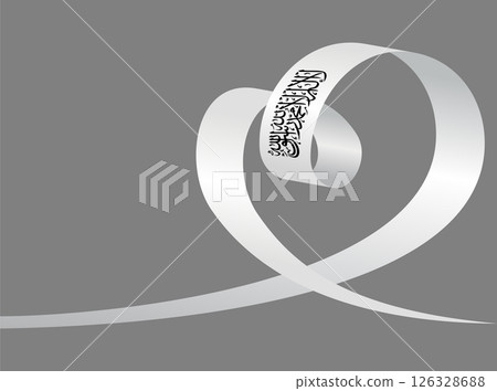 Afghani flag heart shaped ribbon. Vector illustration. 126328688