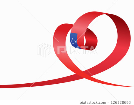 Samoan flag heart shaped ribbon. Vector illustration. Samoan flag heart shaped ribbon. Vector illustration. 126328693