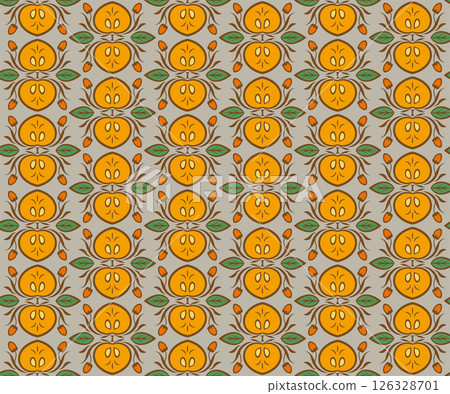 Asian Pattern 43 (Gray x Orange) Asian Pattern 43 (Gray x Orange) 126328701