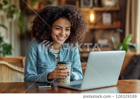 laptop woman girl business technology computer working office businesswoman home communication internet work entrepreneur online home office. 126329189