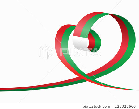 Madagascar flag heart shaped ribbon. Vector illustration. Madagascar flag heart shaped ribbon. Vector illustration. 126329666