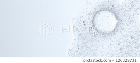 The texture of a cosmetic skin serum or body gel. Copy space The texture of a cosmetic skin serum or body gel. Copy space 126329731