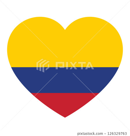 flag of Colombia in form of heart, symbol of love flag of Colombia in form of heart, symbol of love 126329763