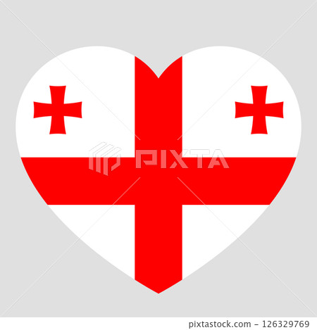 flag of Georgia in form of heart, symbol of love flag of Georgia in form of heart, symbol of love 126329769