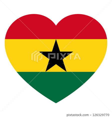 flag of Ghana in form of heart, symbol of love 126329770