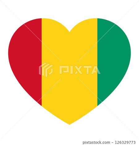 flag of Guinea in form of heart, symbol of love flag of Guinea in form of heart, symbol of love 126329773