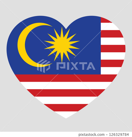 flag of Malaysia in form of heart, symbol of love flag of Malaysia in form of heart, symbol of love 126329784