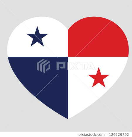 flag of Panama in form of heart, symbol of love 126329792