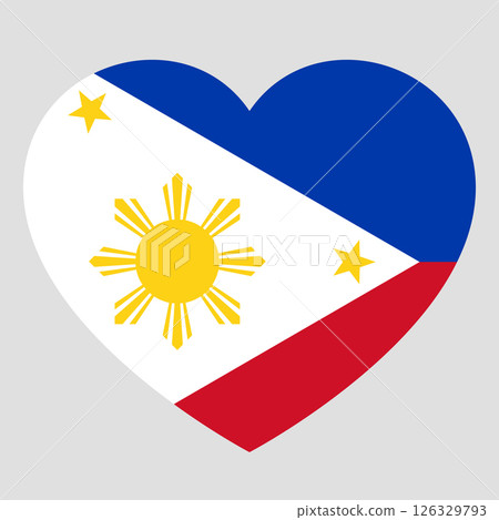flag of Philippines in form of heart, symbol of love 126329793